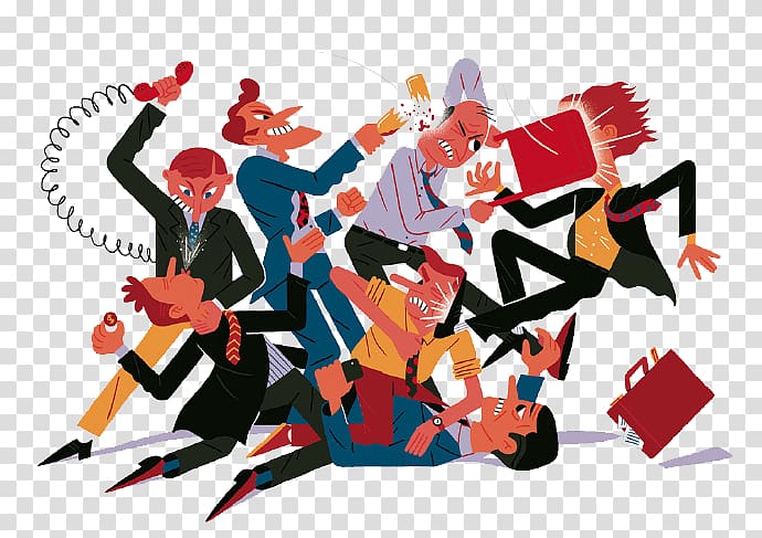 Animation Fashion Illustrator Model sheet Illustration, Cartoon fight crowd transparent background PNG clipart