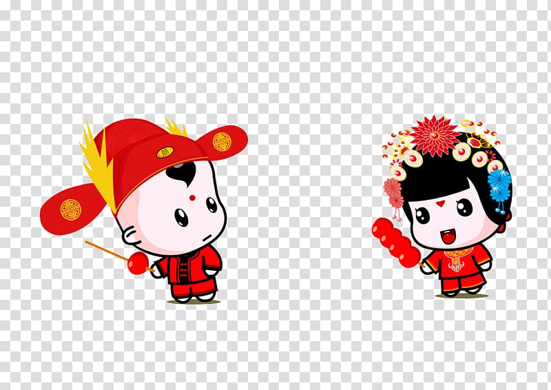 Tanghulu Cartoon, Bride and groom transparent background PNG clipart