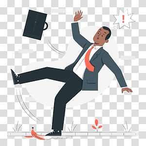 illustration, Slipping with a banana, fall, street, food, balance, people, problem transparent background PNG clipart thumbnail