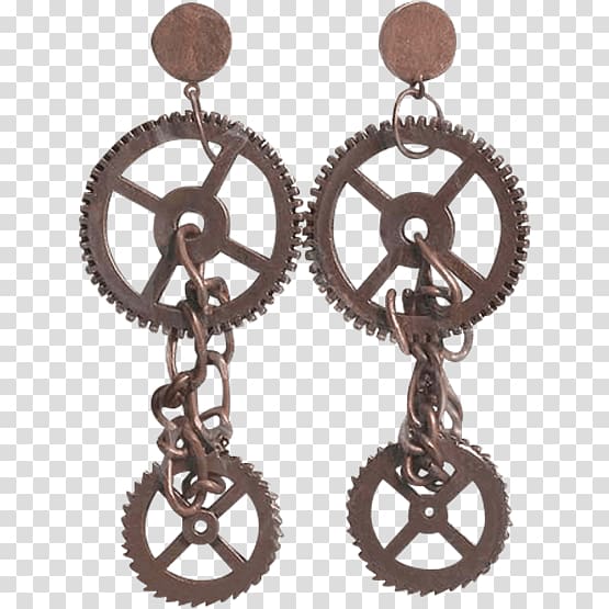 Earring Jewellery Steampunk Clothing Accessories Costume, steampunk gear transparent background PNG clipart