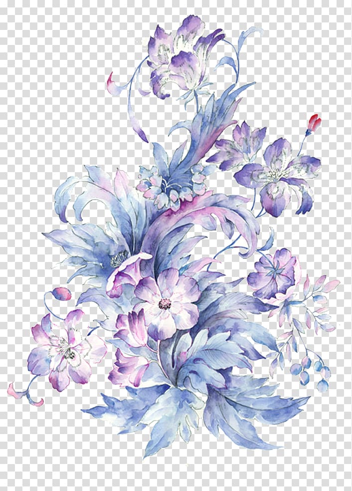 small fresh hand-painted watercolor flower transparent background PNG clipart