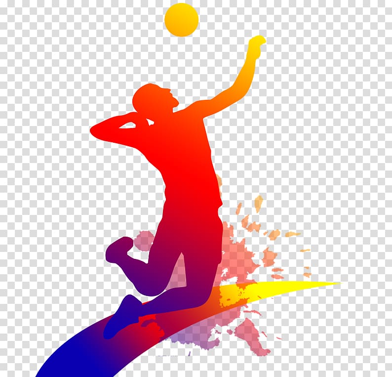 Red, brown, and purple logo, Volleyball , People playing volleyball ...