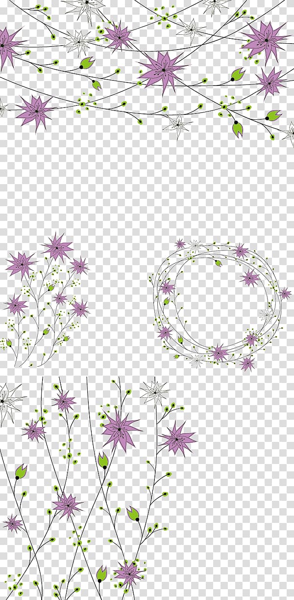 hand-painted wisteria transparent background PNG clipart