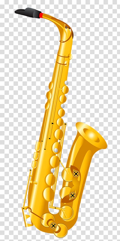 Musical instrument Saxophone Wind instrument, Yellow saxophone transparent background PNG clipart