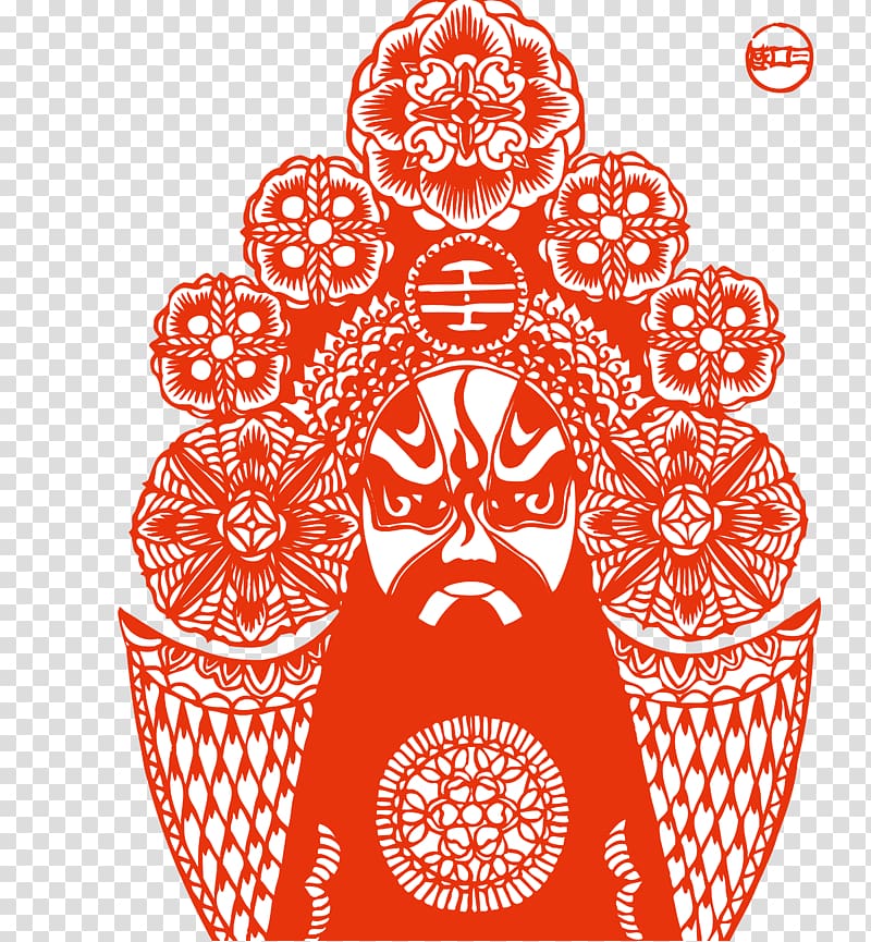 Chinese paper cutting Peking opera Chinese opera, Facebook transparent background PNG clipart