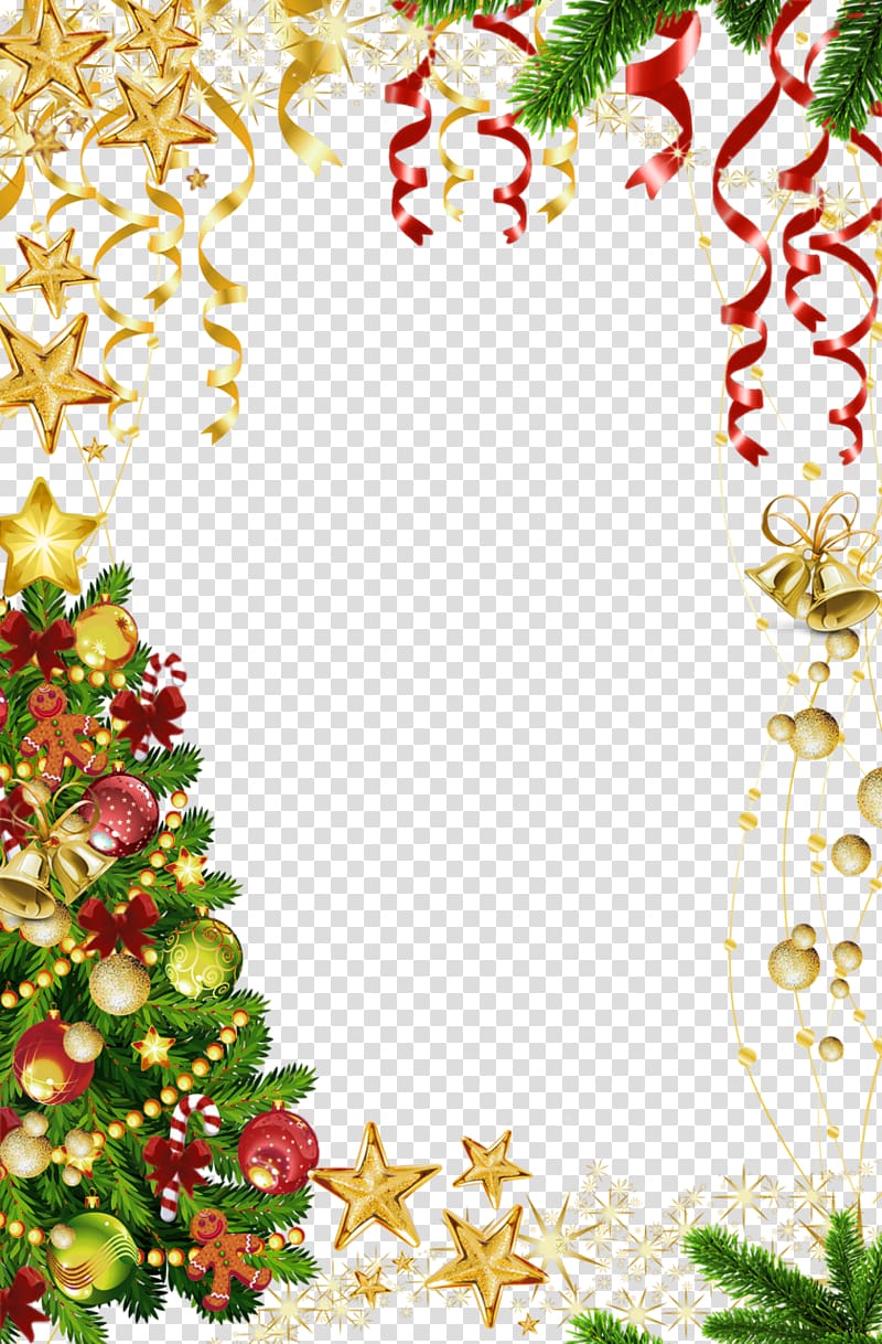 Christmas tree Santa Claus Christmas ornament, Christmas Border Background transparent background PNG clipart