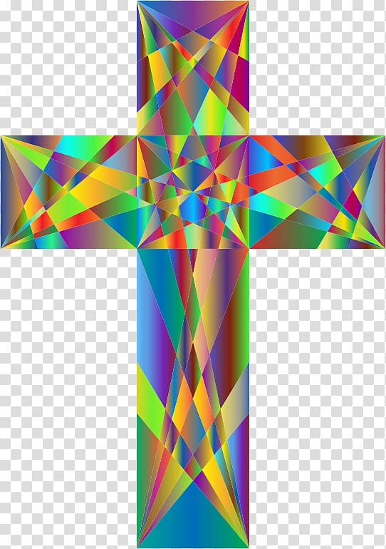 Christian cross Christianity Crucifix , colorful geometric transparent background PNG clipart