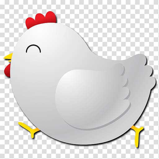 Chicken Rooster Icon, White chick red crown transparent background PNG clipart