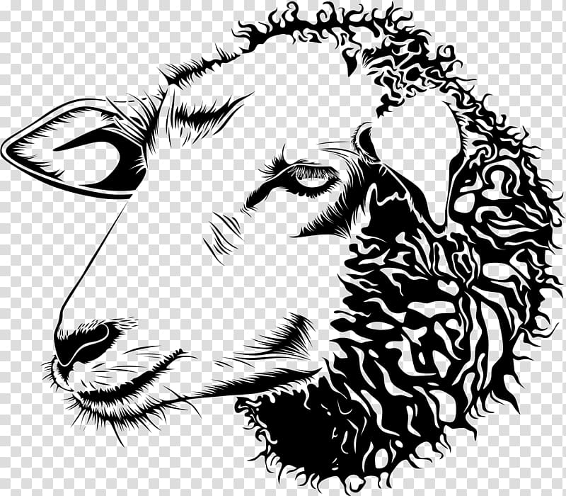 Cotswold sheep Goat Line art Drawing , cow head transparent background PNG clipart