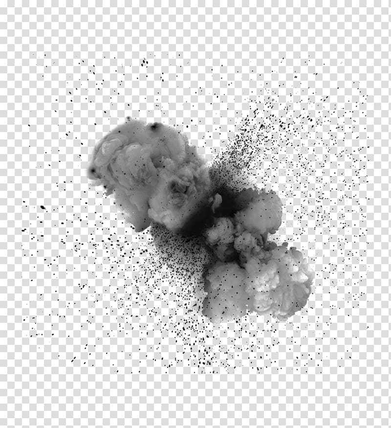 Explosion Dust Powder, Gray dust explosion, black and gray nuclear decor transparent background PNG clipart