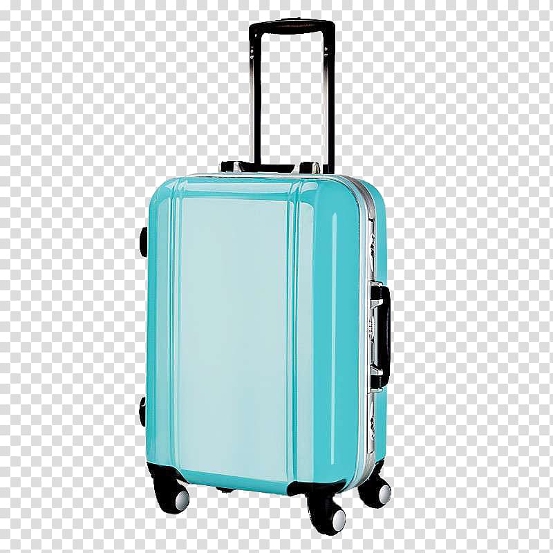 Hand luggage Suitcase Trolley, Smooth Blue Lake Trolley transparent background PNG clipart