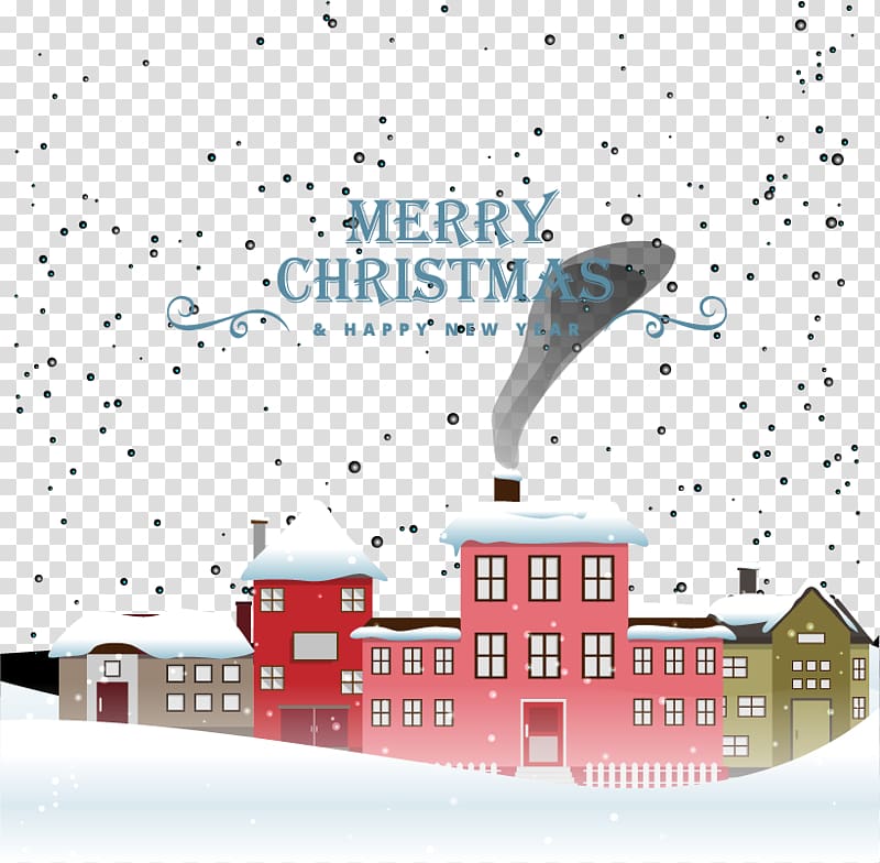 Christmas Snowflake Illustration, Warm Christmas town transparent background PNG clipart