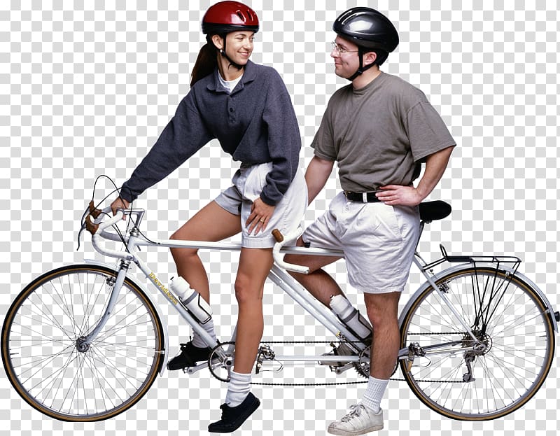 Tandem bicycle Scape, cyclists transparent background PNG clipart