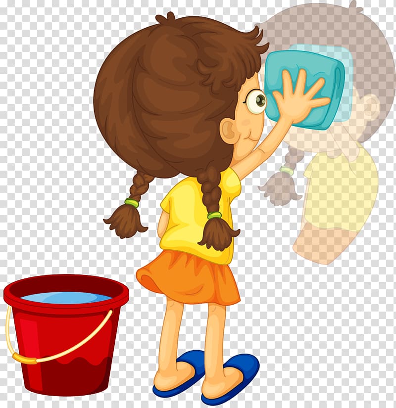 Cleaning Mirror , baby girl transparent background PNG clipart