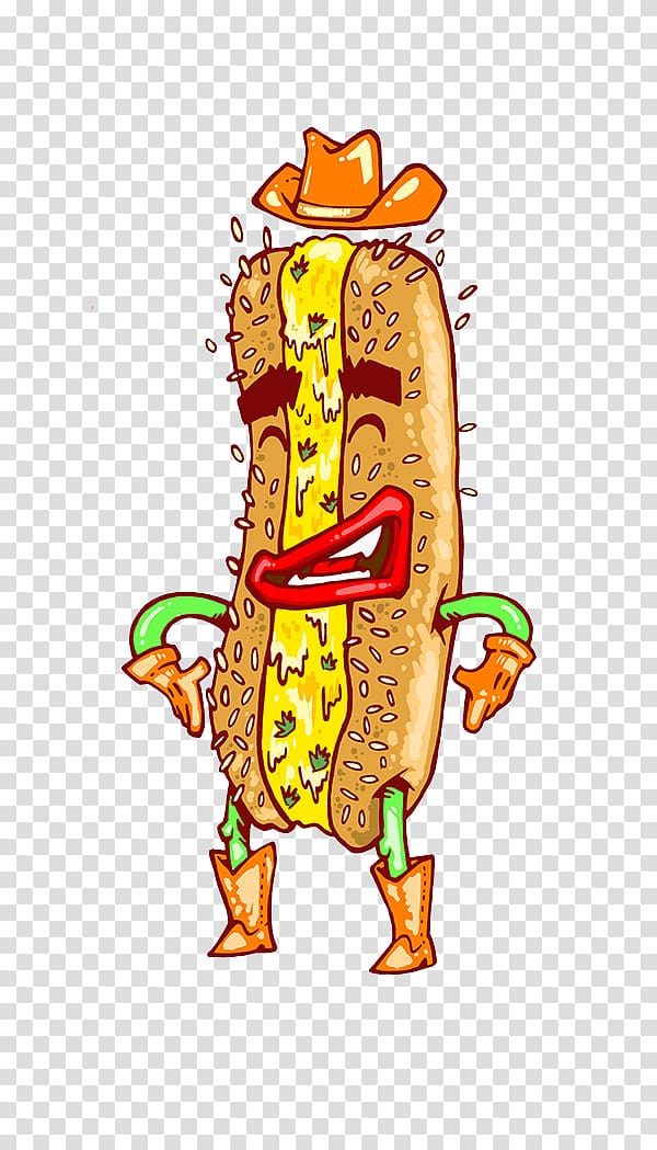 Illustration, Happy Hot Dog transparent background PNG clipart