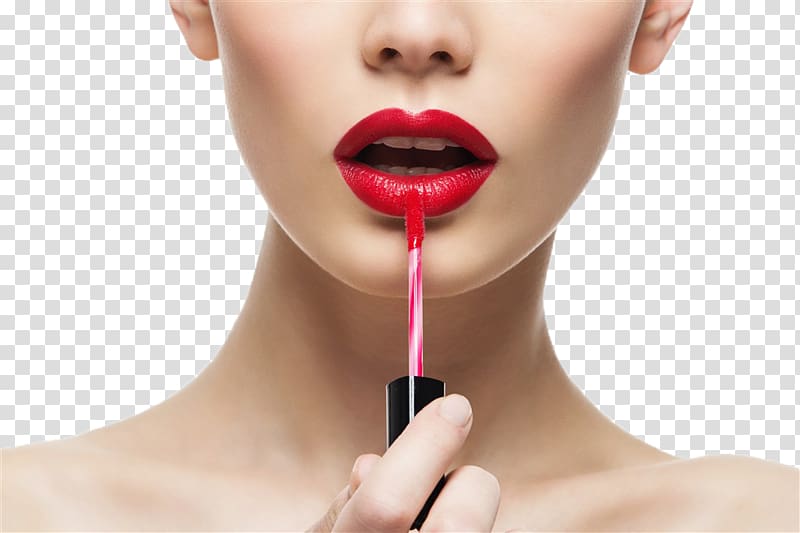woman applying lipstick, Cosmetics Lipstick Beauty Maybelline, Lipstick beautiful transparent background PNG clipart