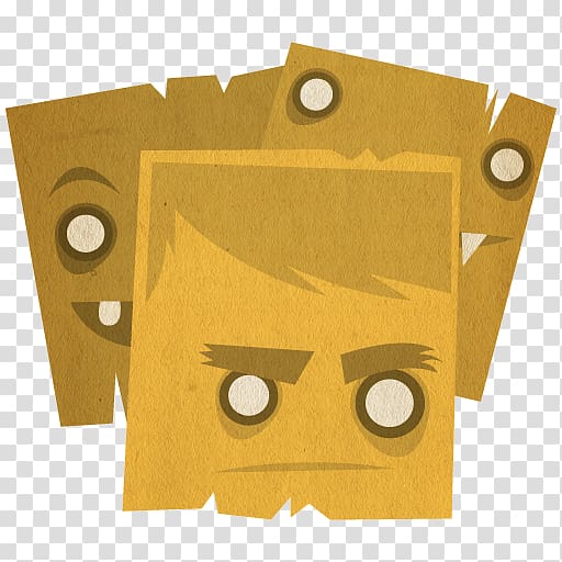 three head illustration, angle material yellow, Stickies transparent background PNG clipart