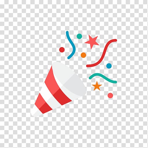 red and white hat illustration, Party popper Computer Icons Confetti, party transparent background PNG clipart