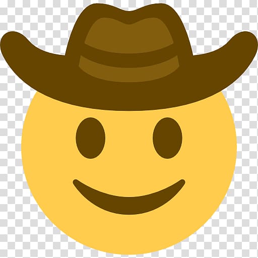 Emoji Cowboy hat Emoticon Smiley, golden arabic numerals transparent background PNG clipart