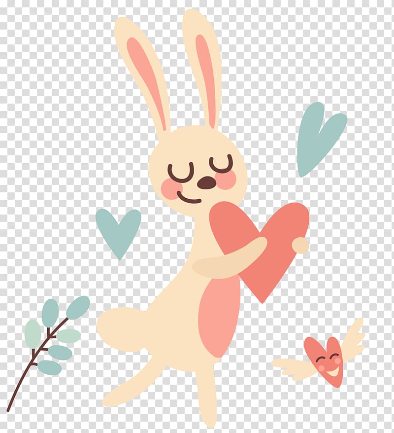 Rabbit, Holding love rabbit transparent background PNG clipart