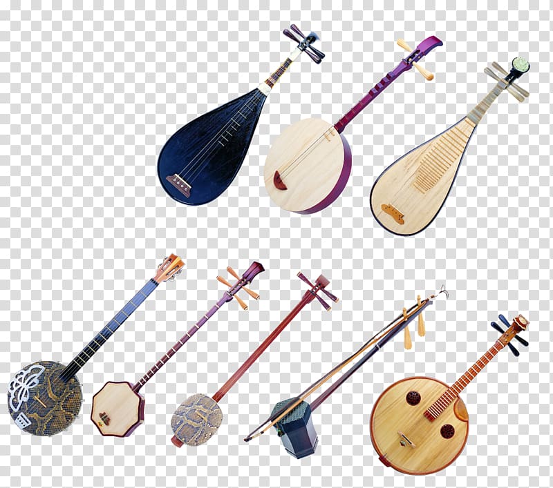 Traditional Japanese musical instruments Erhu Ruan, Pipa product material Figure transparent background PNG clipart