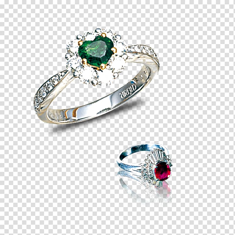 Wedding ring Diamond Emerald, Free diamond ring pull material transparent background PNG clipart