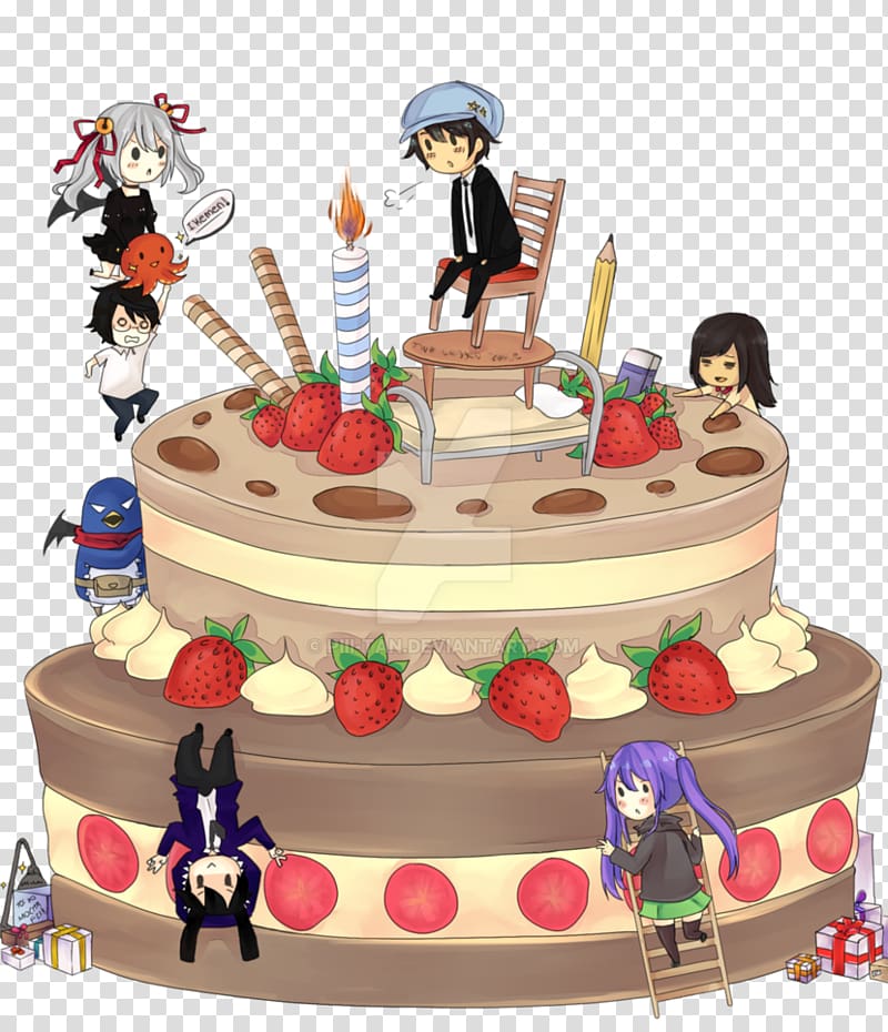 Birthday cake Sugar cake Chocolate cake Cake decorating, happy Fish transparent background PNG clipart
