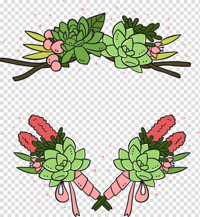 Cactaceae Euclidean Plant Wedding, hand-drawn bridal bouquet transparent background PNG clipart