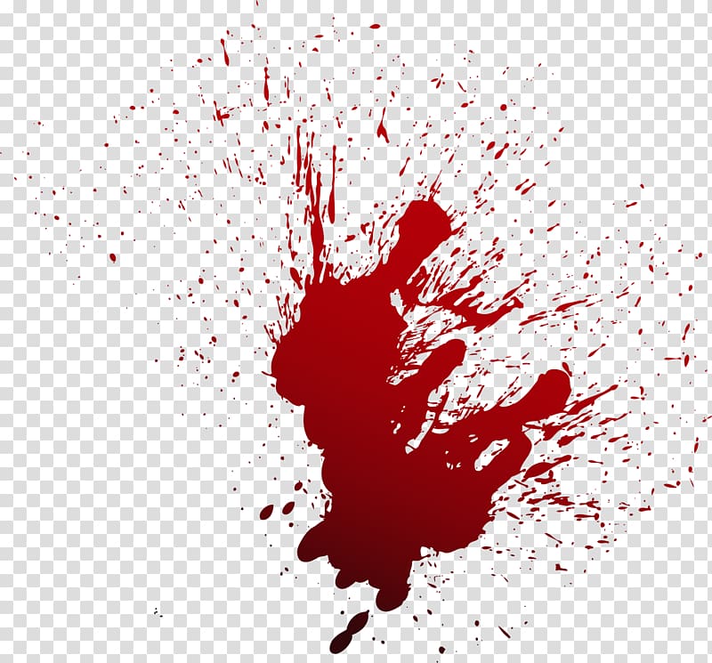 blood spill illustration, Blood, Red blood spray transparent background PNG clipart