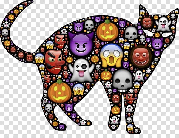 Black cat Halloween Trick-or-treating , good luck transparent background PNG clipart