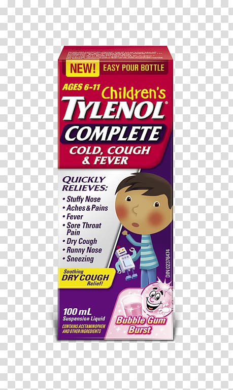 Tylenol Acetaminophen Child Cough Common cold, fever child transparent background PNG clipart