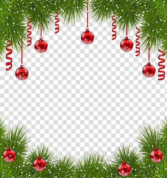 red ornaments, Christmas ornament Christmas tree , Creative Christmas Border transparent background PNG clipart