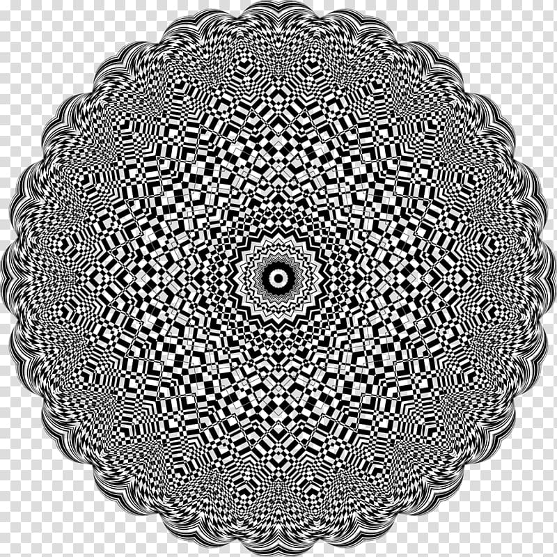 Black and white Book, GEOMETRIC Mandala transparent background PNG clipart