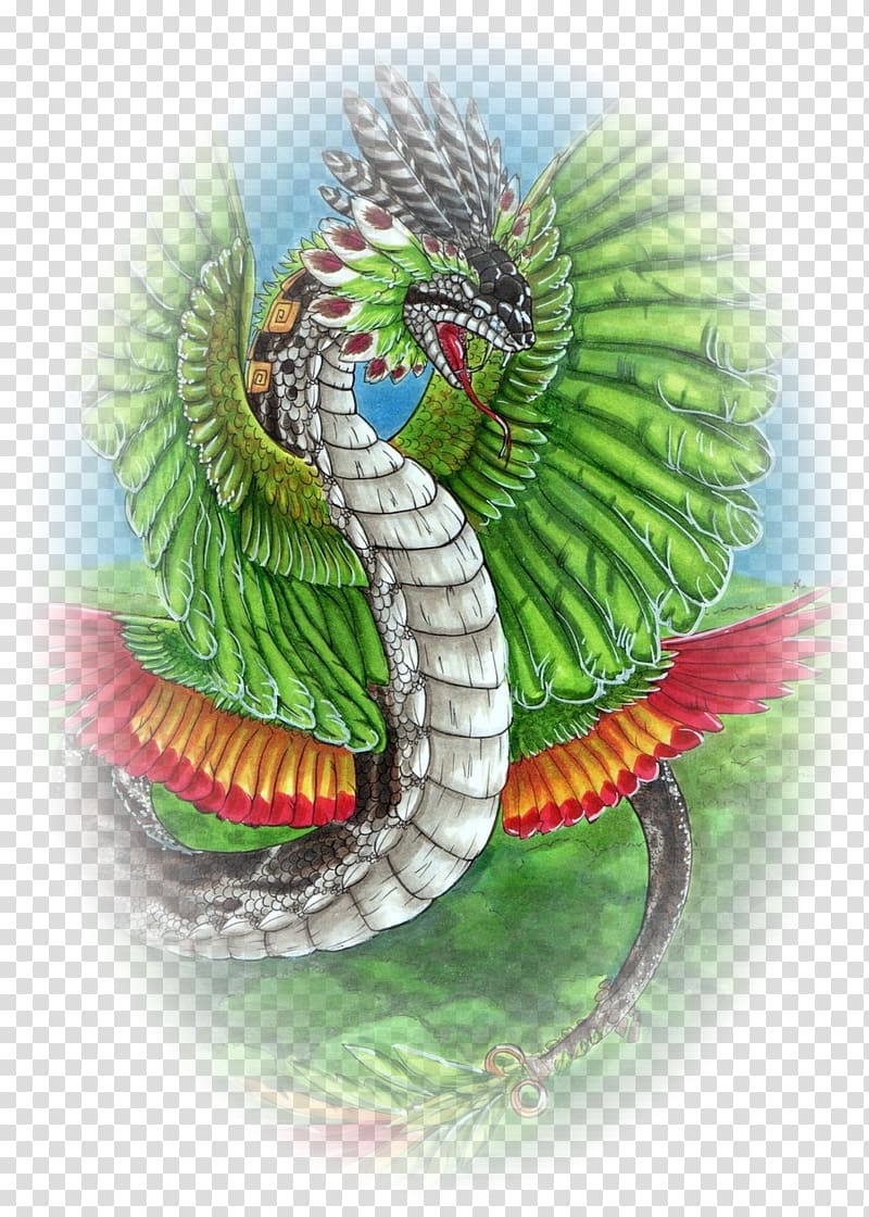 Maya civilization Teotihuacan Aztec Feathered Serpent Quetzalcoatl, winged serpent transparent background PNG clipart