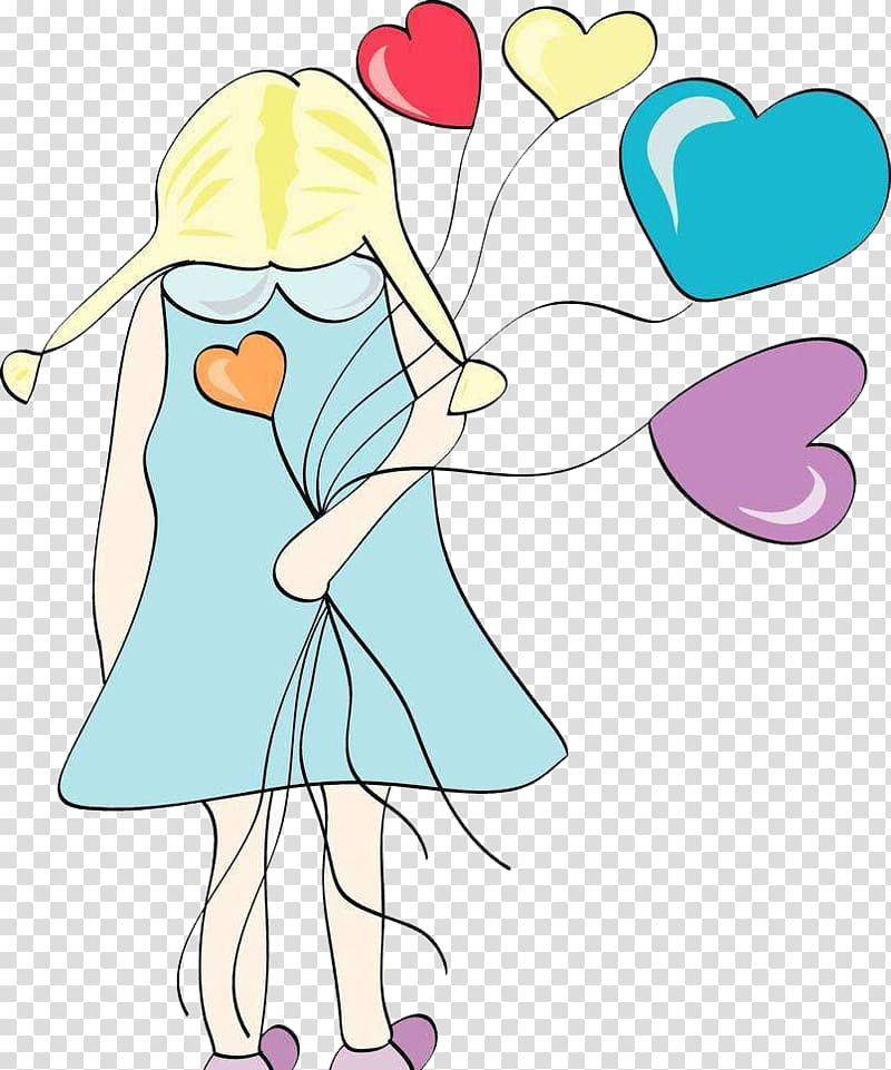 , Beauty with colorful balloons transparent background PNG clipart