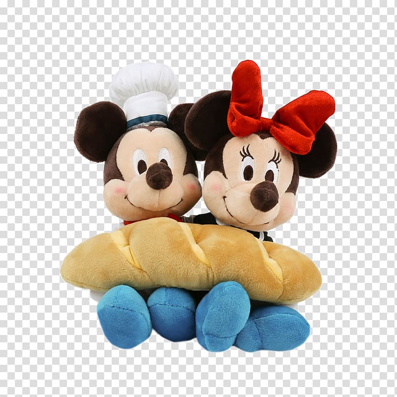 Minnie Mouse Mickey Mouse Plush Stuffed toy, Sweetheart Chef Mickey and Minnie plush doll series transparent background PNG clipart