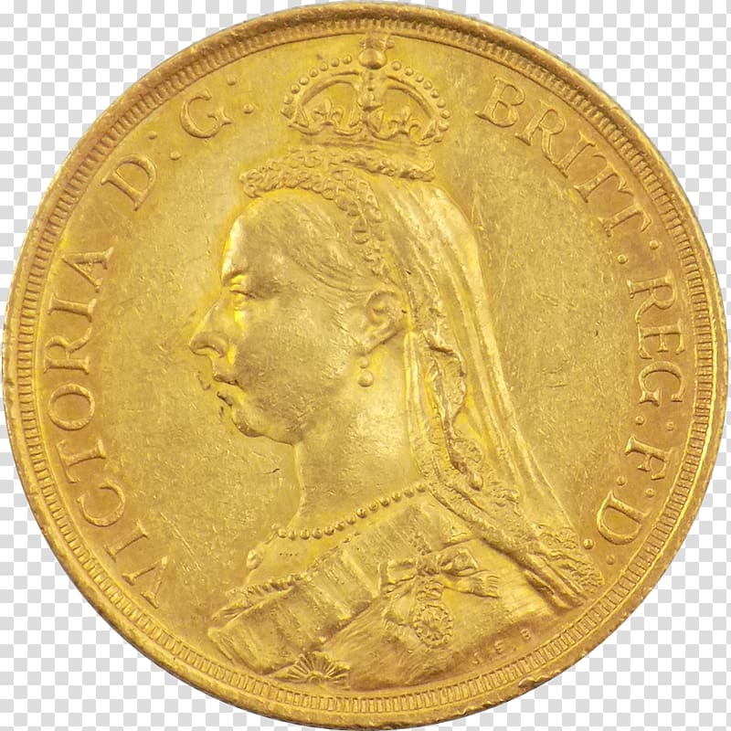 Gold coin Double sovereign Gold coin, Coin transparent background PNG clipart