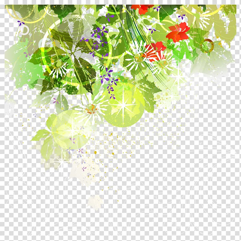 multicolored floral illustration, , Summer glow transparent background PNG clipart