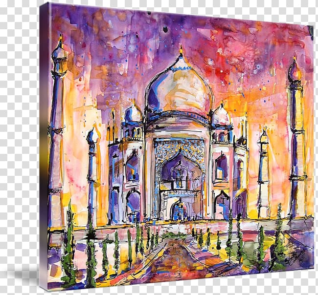 Taj Mahal Painting Canvas print Art, taj mahal transparent background PNG clipart