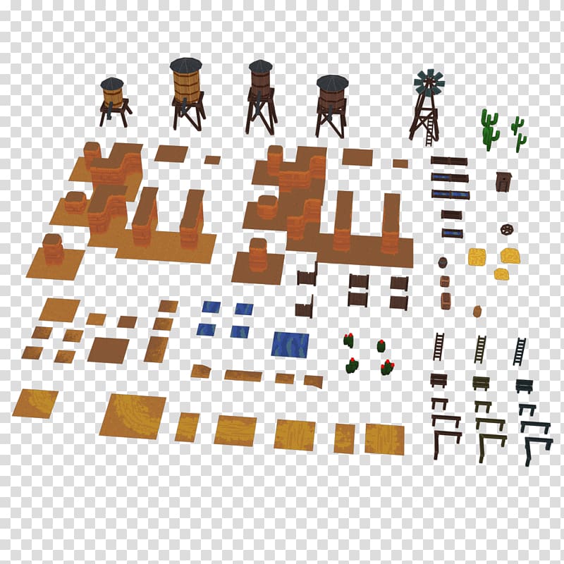 Low poly Pixel art 3D computer graphics Game, westernstyle transparent background PNG clipart