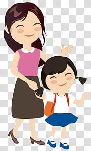 mom and daughter transparent background PNG clipart