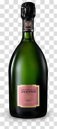 green glass wine bottle, Jeeper Grand Rosé transparent background PNG clipart