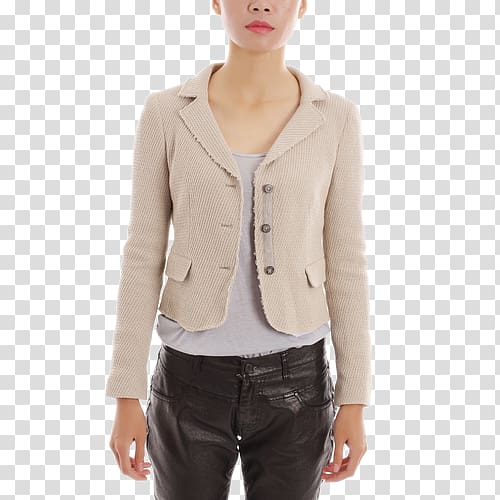 Blazer Outerwear Top , Khaki jacket coat transparent background PNG clipart