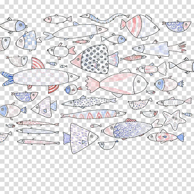 Japan Designer Fish, Japanese hand-painted fish transparent background PNG clipart