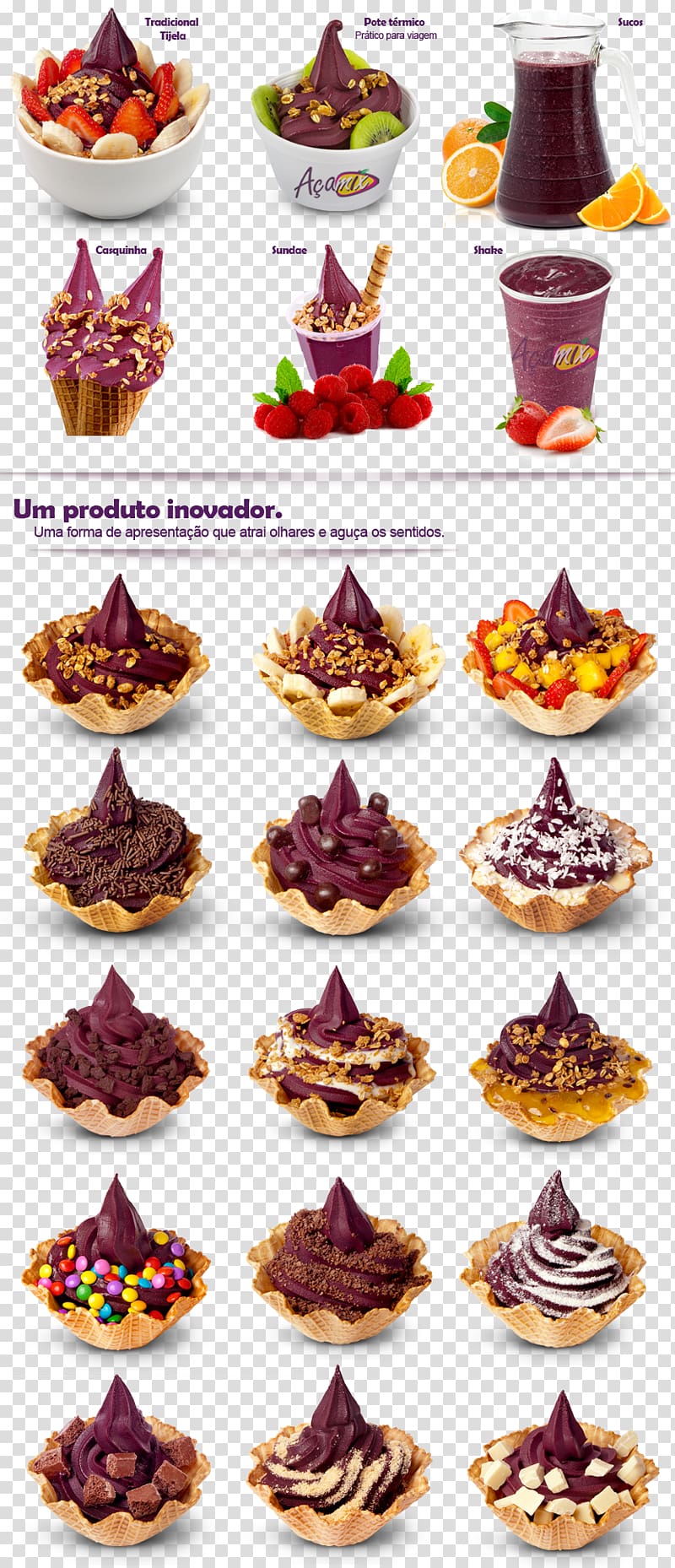 Ice cream Waffle Açaí na tigela Milkshake Açaí palm, frozen yogurt food truck transparent background PNG clipart