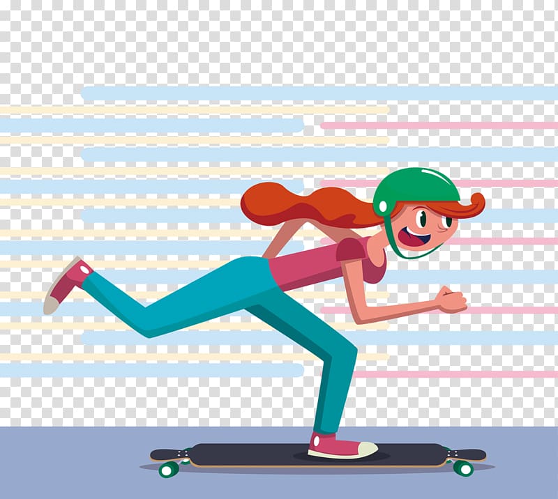 Skateboarding Girl Distribution Company Euclidean , Cartoon skateboard girl transparent background PNG clipart