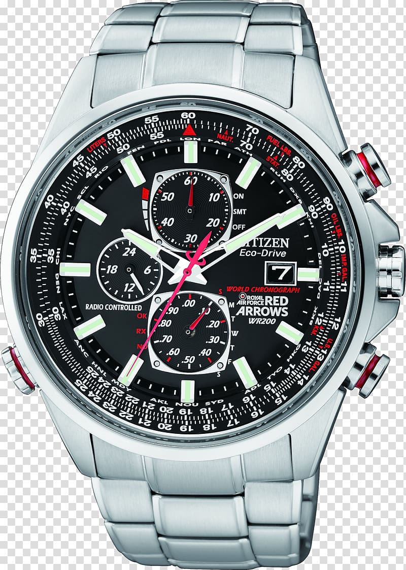 Citizen Holdings Eco-Drive Watch Chronograph Red Arrows, Wristwatch transparent background PNG clipart