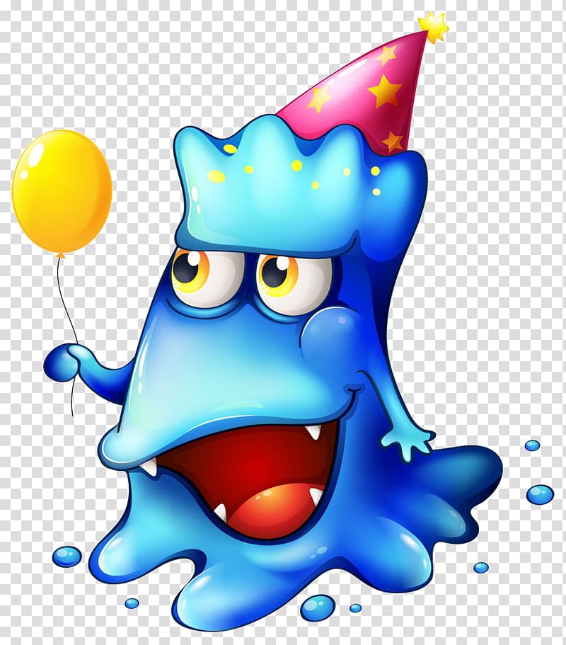 Monster Illustration, Holding balloons virus transparent background PNG clipart