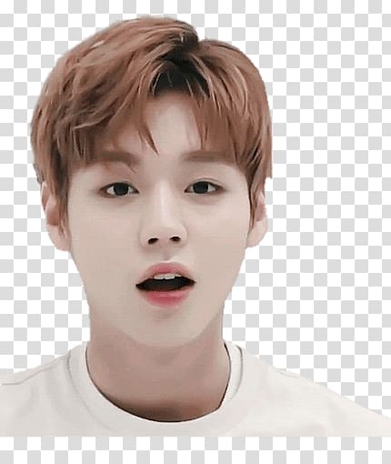 man wearing white crew-neck top, Wanna One Park Jihoon Open Mouth transparent background PNG clipart