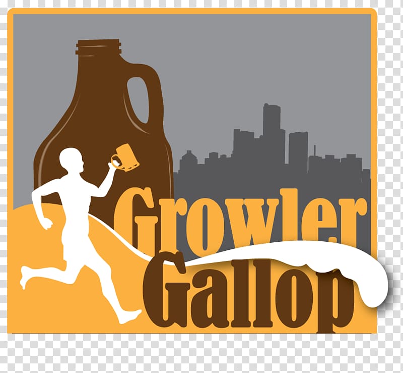 Growler Gallop 10 mile and 5k Logo Detroit Brand Font, OMB Brewery Charlotte NC transparent background PNG clipart